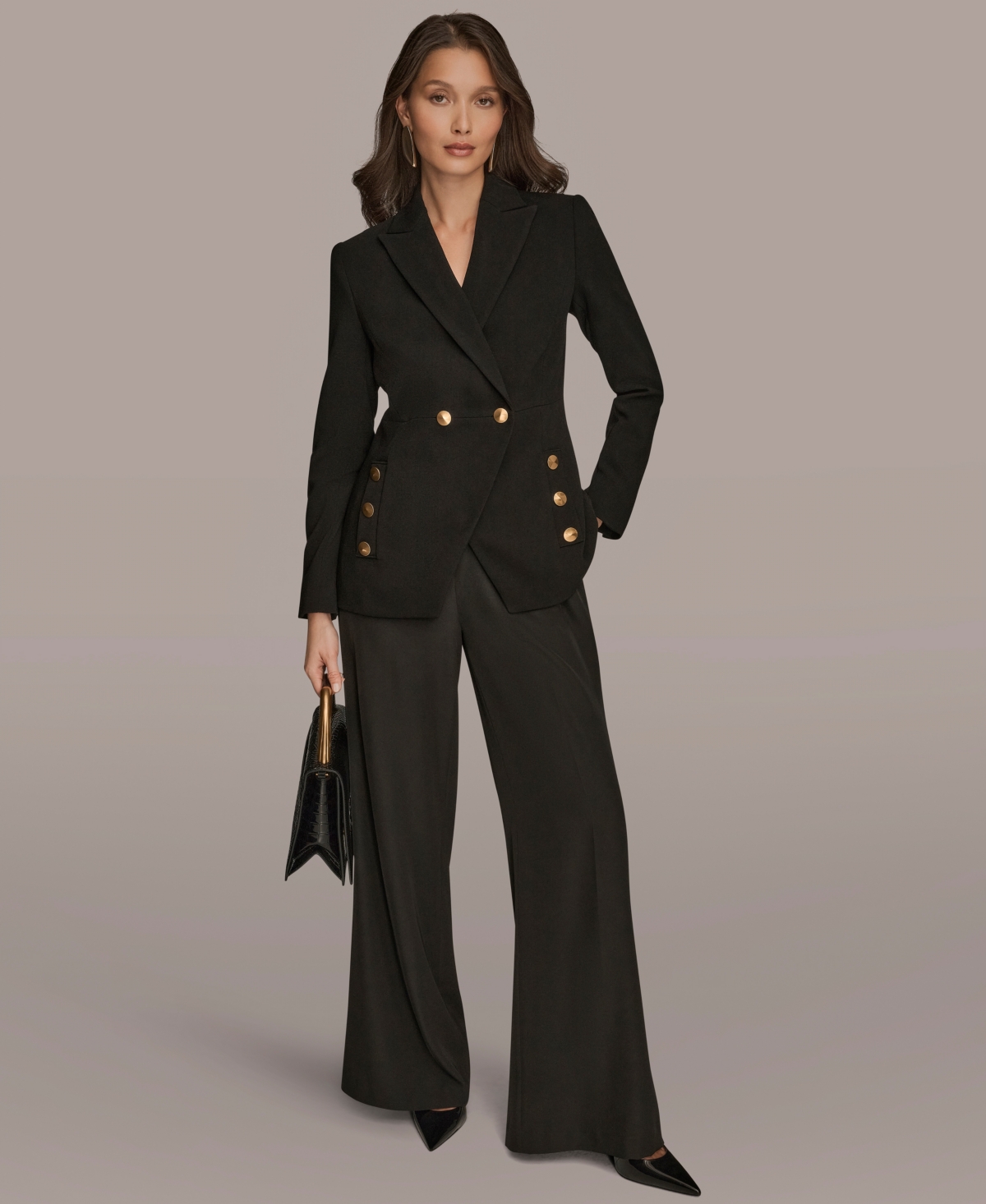 Donna Karan New York Women's Long Sleeve Double Breasted Blazer