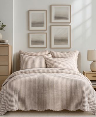 Martha Stripe Reversible 3-Pc. Quilt Set, King/California King