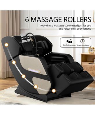 Zero Gravity Massage Recliner with Heating, Foot Rollers & Air Compression, Full Body Chair with Bluetooth