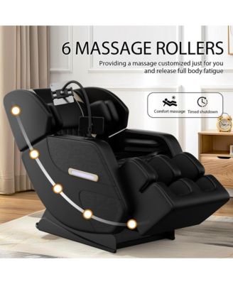 Zero Gravity Massage Recliner with Heating, Foot Rollers & Air Compression, Full Body Chair with Bluetooth