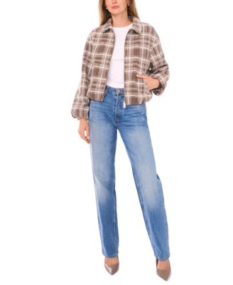 Women's Collared Neck Cropped Bubble Jacket