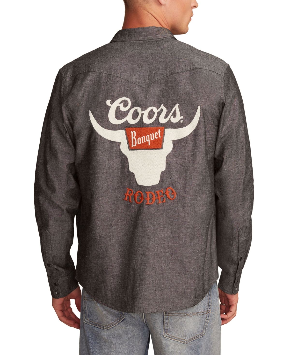 Lucky Brand Men's Coors Rodeo Western Spread Collar Shirt