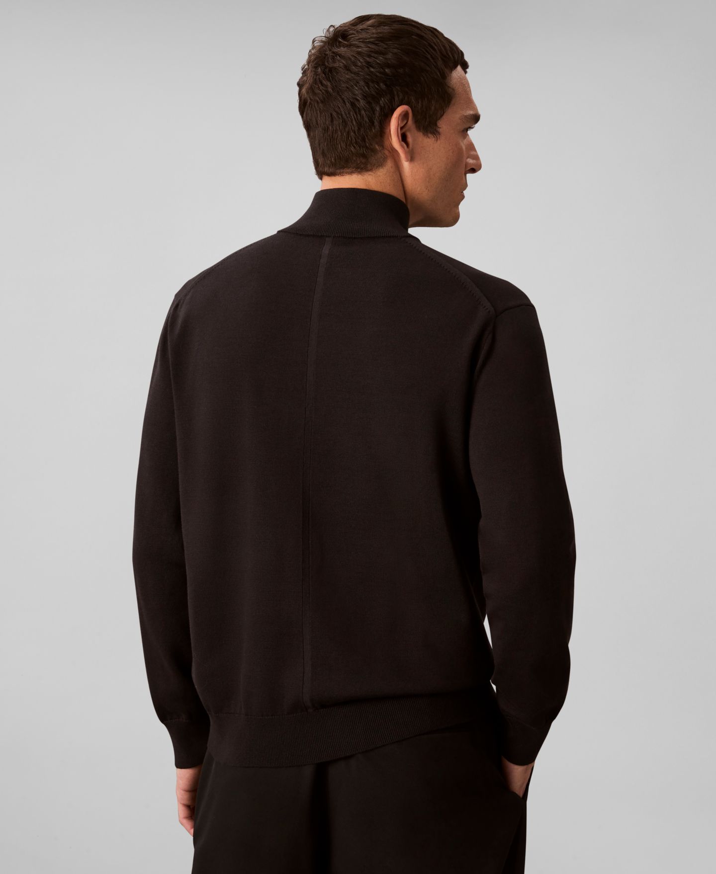 Мужской свитер Calvin Klein Supima Cotton 1/4 Zip, цвет: Чёрный — фото 5