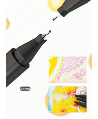 24 Colors Fineliner Color Pens, 0.4mm Fine Point Colored Pens for Journaling, Doodling, Drawing, Adult Coloring, Planner Supplies