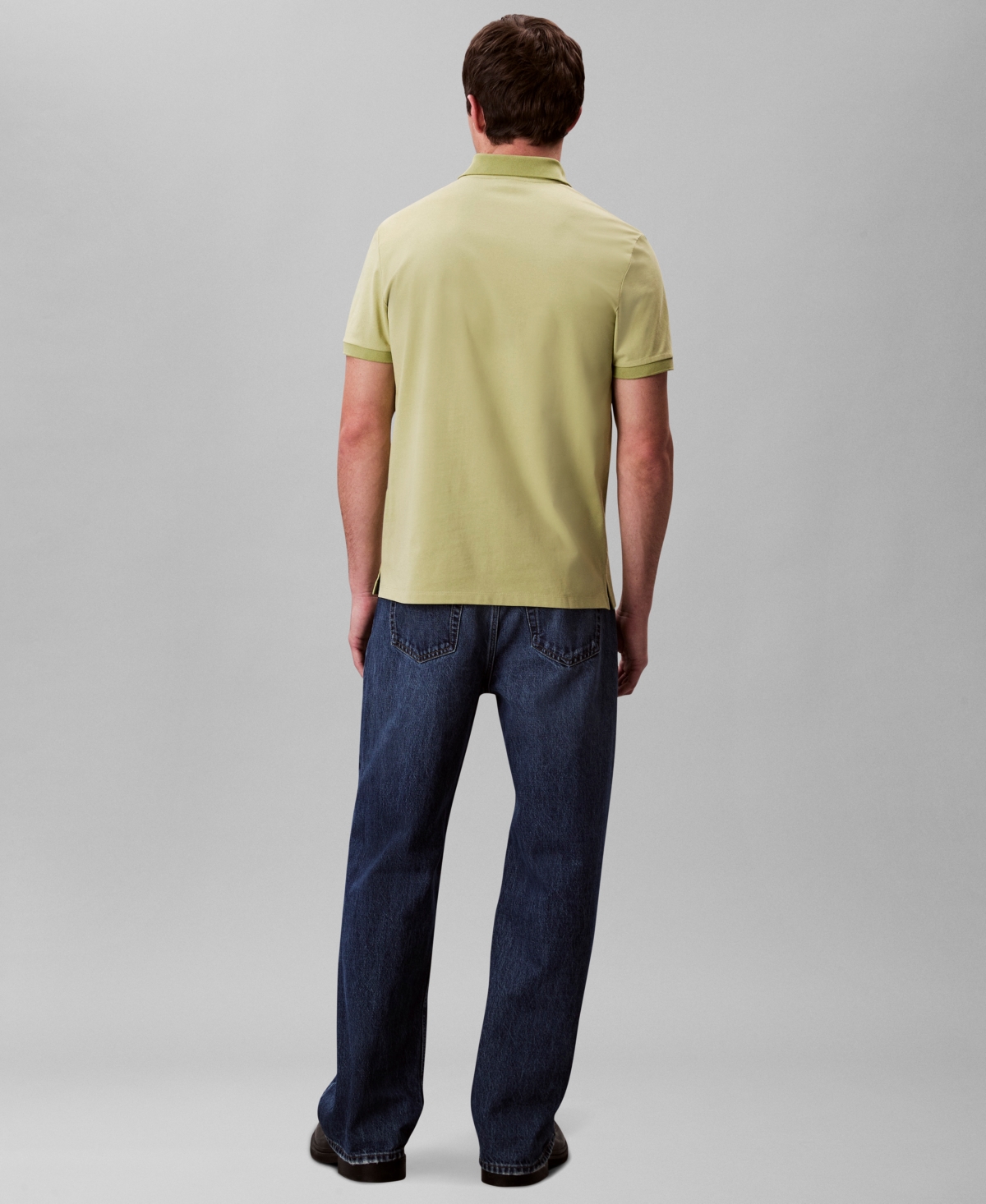 Calvin Klein Men's Regular-Fit Smooth Cotton Monogram Logo Polo Shirt