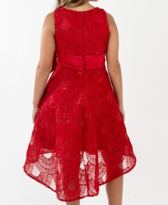 Girls' 7-16 Soutache Hi-Low Dress