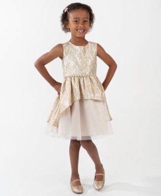 Rare Editions - Girls 2T-6X Brocade Sleeveless Dress