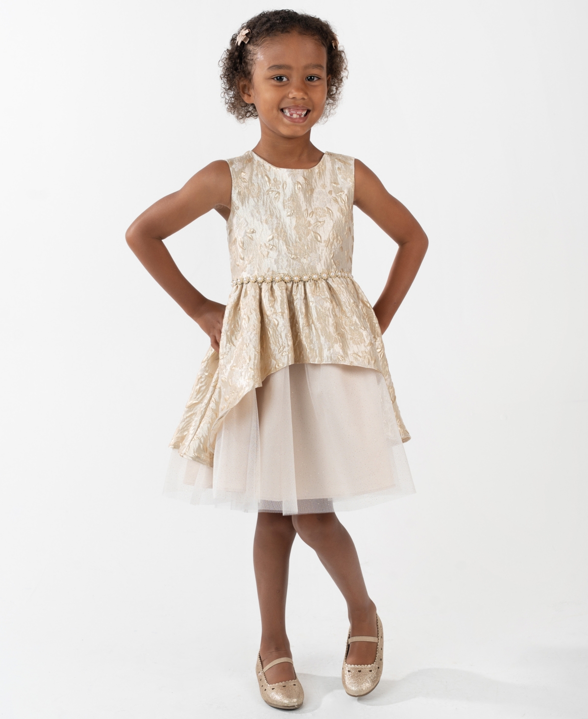 Rare Editions Girls 2T-6X Brocade Sleeveless Dress