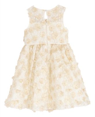 Girls' 2T-6X 3D Flower Round Neck Dress