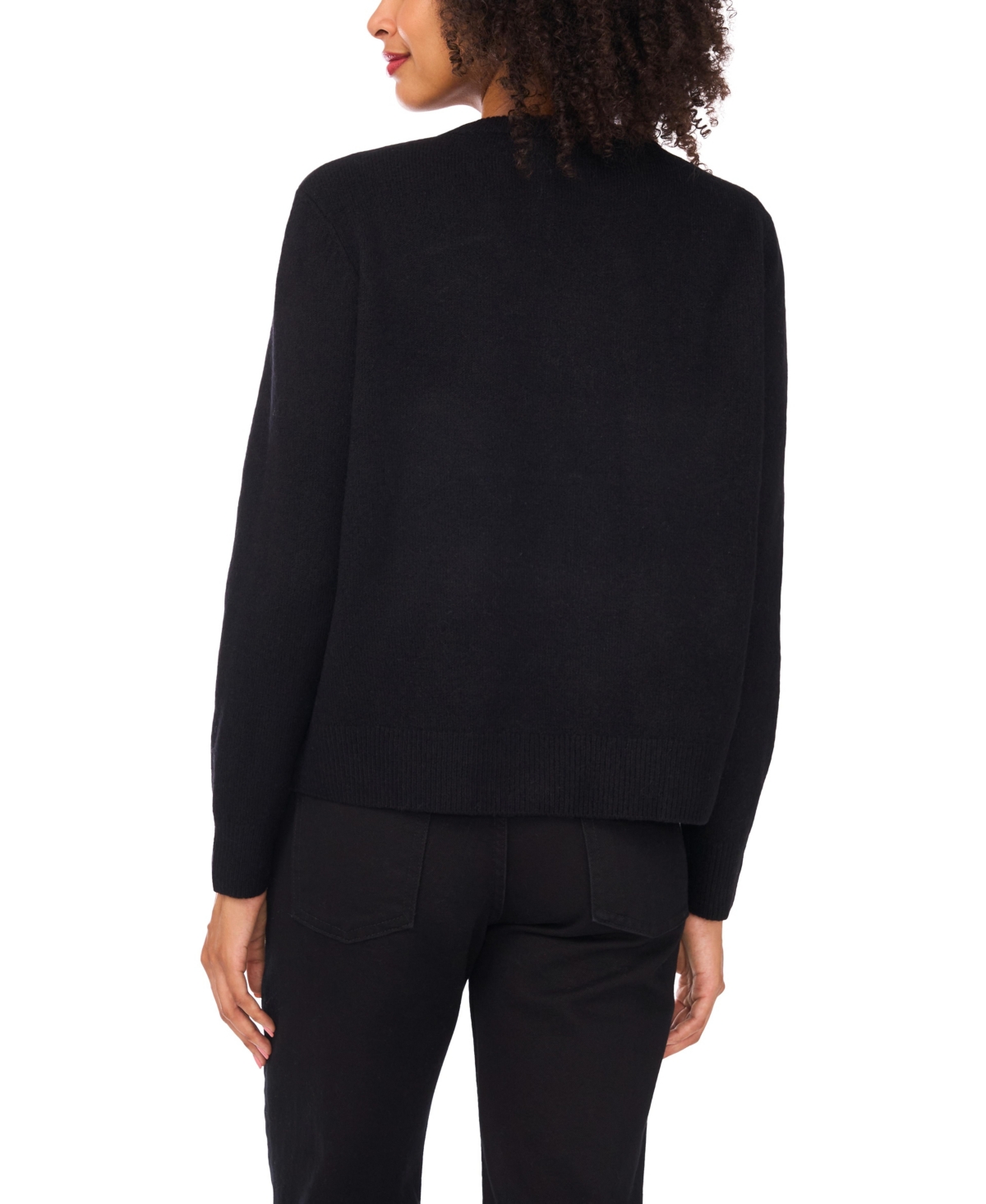 Vince Camuto Swiss Alps Graphic Crewneck Sweater In Black