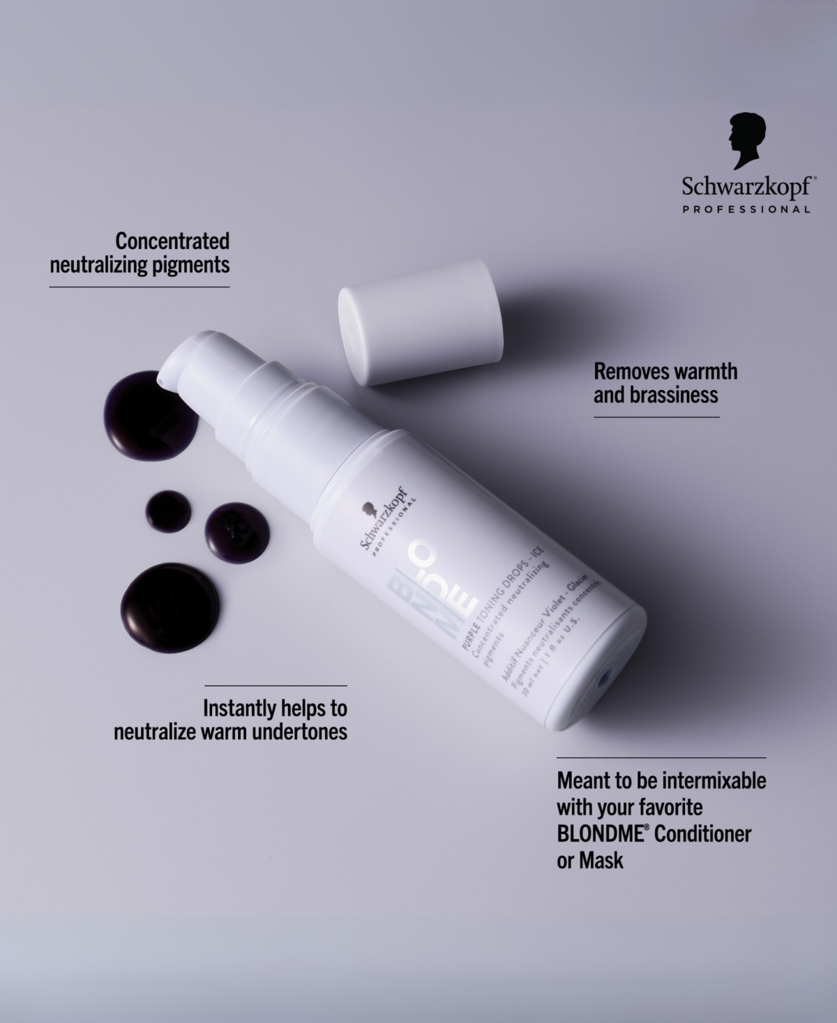 Schwarzkopf Blondme Blonde Wonders Toning Drop, 1.0 Oz. In Transparent