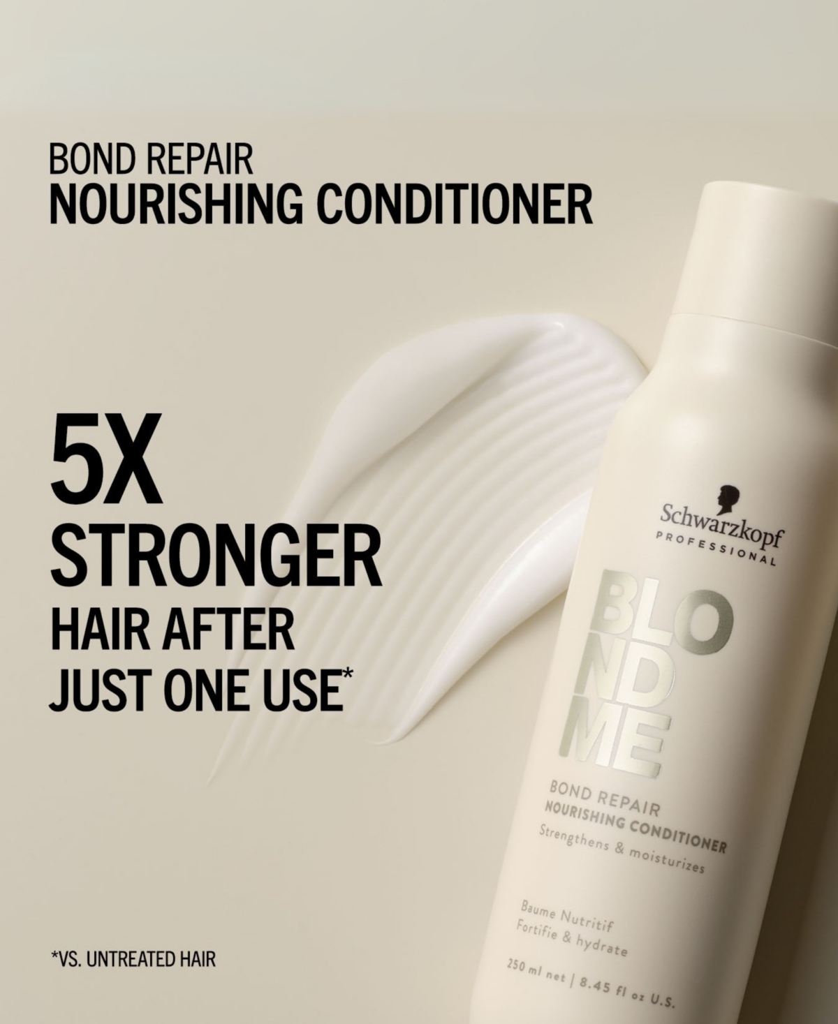 Schwarzkopf Blondme Bond Repair Nourishing Conditioner, 8.45 Oz. In Transparent