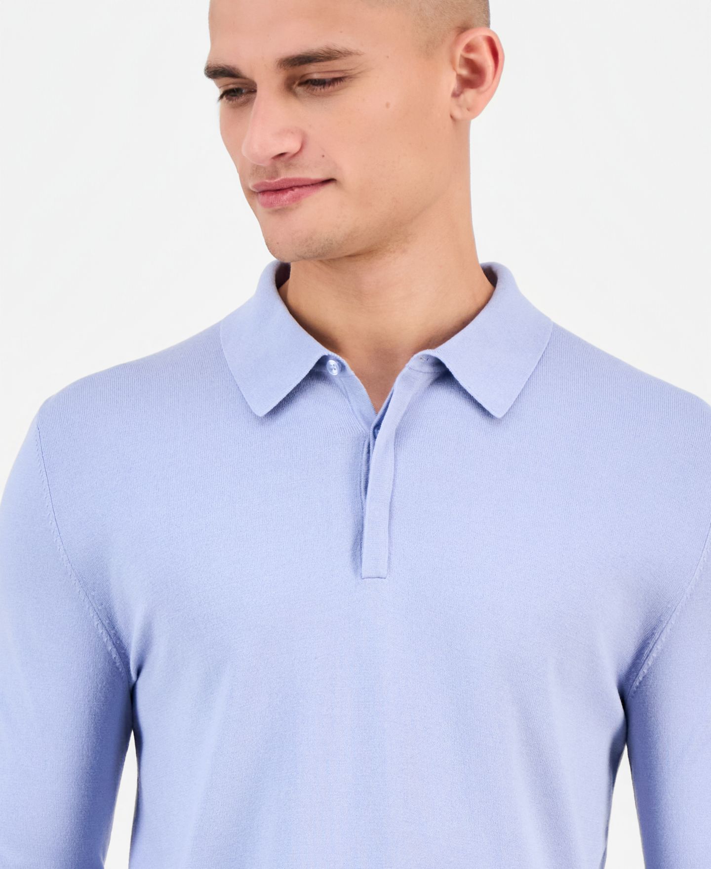 Мужской свитер Hugo Boss San Pippo Long-Sleeve Ribbed Polo Sweater, цвет: Фиолетовый — фото 2