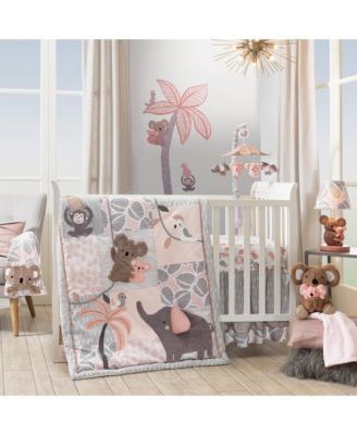 Calypso Pink/Gray Koala & Elephant Musical Baby Crib Mobile
