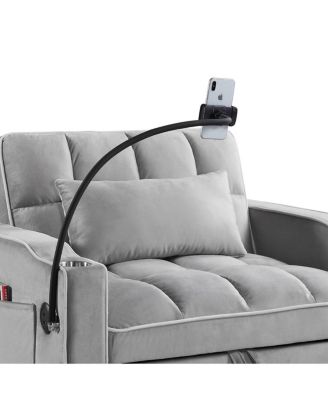 3-in-1 Sleeper Chair Bed – Convertible Recliner Sofa with USB-C Port, Phone Mount & Cup Holder for Small Spaces