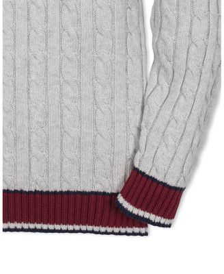 Boys Organic Long Sleeve V-Neck Cricket Sweater