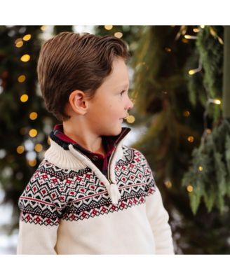 Baby Boys Long Sleeve Half Zip Raglan Ski Sweater