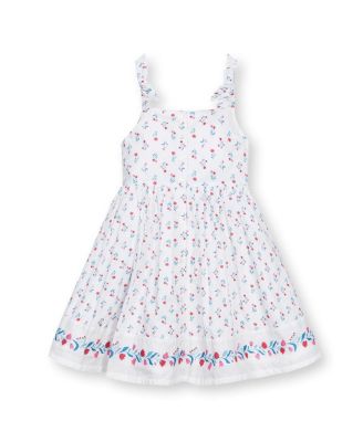 Toddler Girls Sleeveless Bow Strap Border Hem Sundress