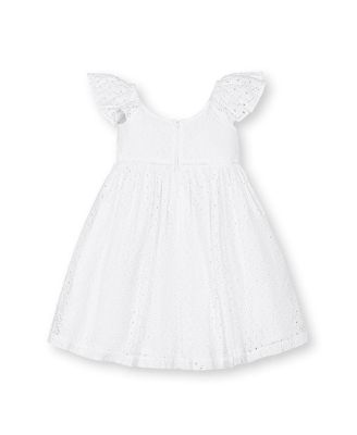 Toddler Girls Flutter Sleeve Eyelet Dress