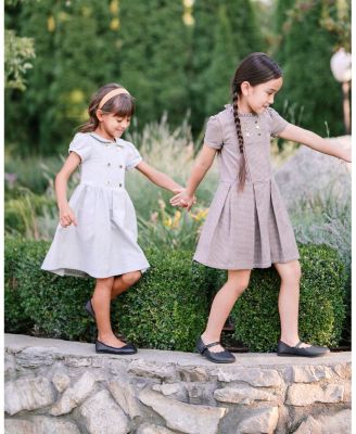 Little and Big Girls' Organic Double Breasted Flannel Dress with Collar