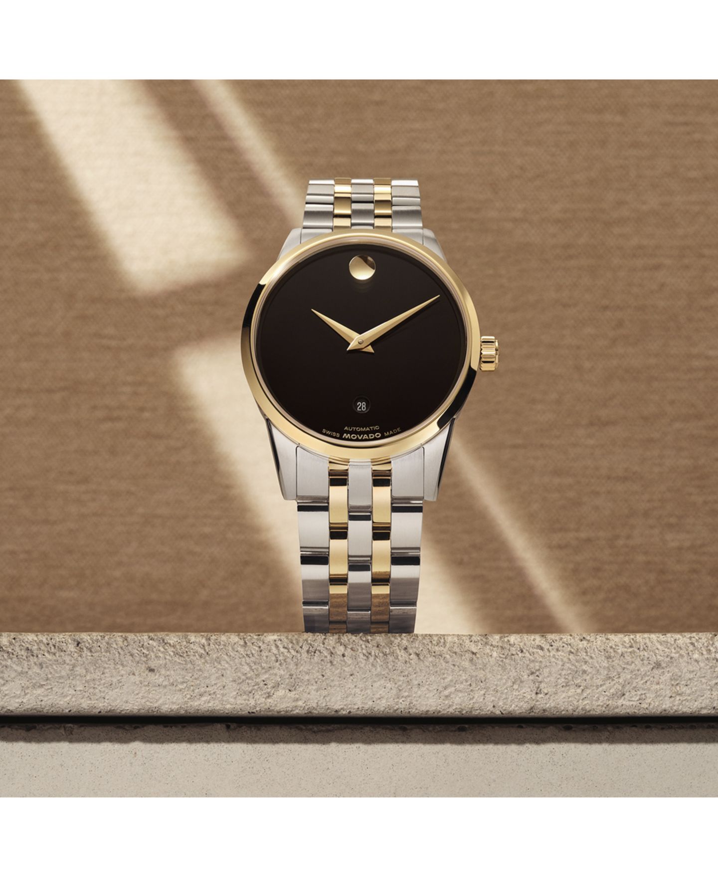 Мужские часы Movado Museum Classic Swiss Automatic Stainless-Steel Yellow PVD Watch, 40mm — фото 3