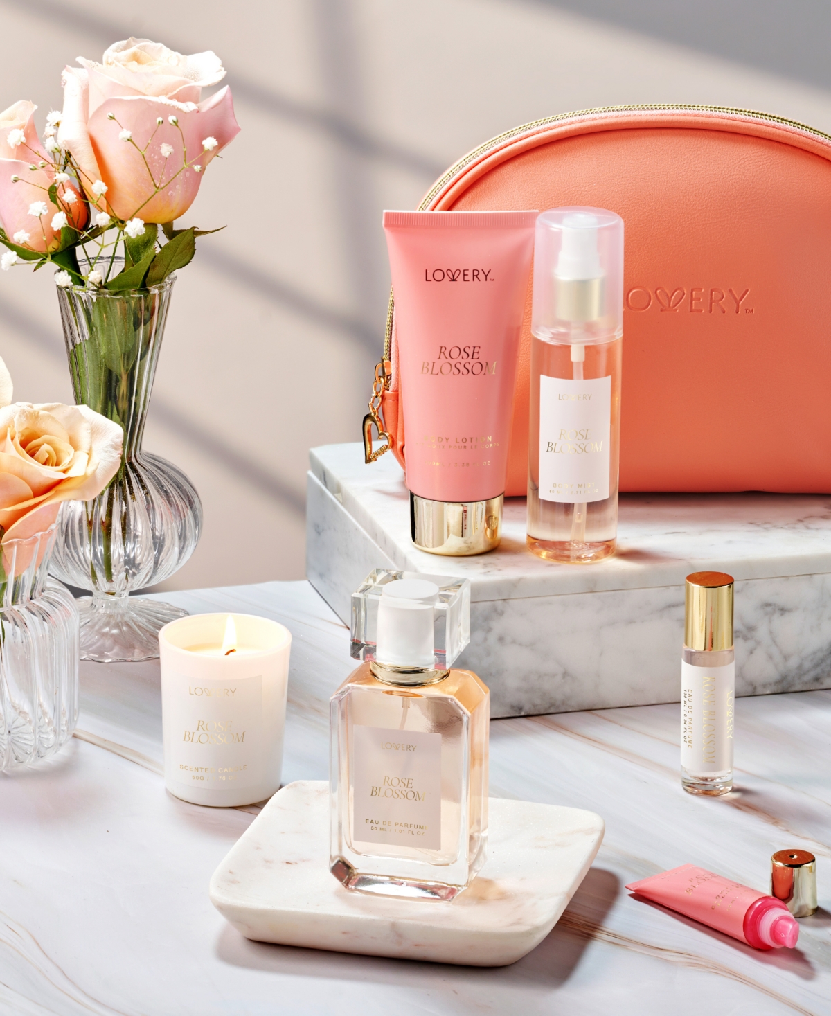 Lovery 7-pc. Rose Blossom Gift Set In Transparent