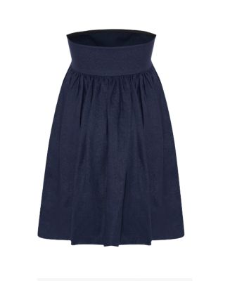 Women's Mykonos Navy Linen Strapless Mini Dress