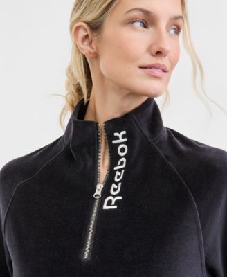 Women's New Heritage Velour Half Zip Collared Top