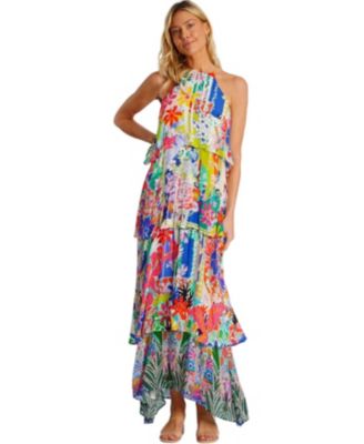 Women's Flowing Tiered Skirt Maxi Dress