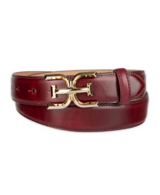 Sam Edelman - Double-E Plaque Buckle Crocodile Textured Belt