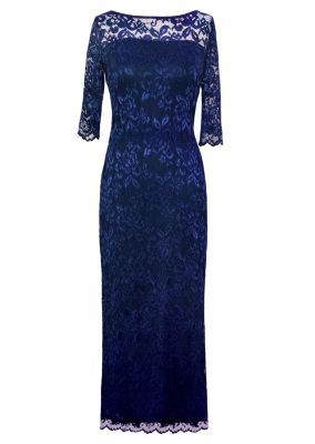 Women's Lila 3/4 Sleeve Lace Maxi Gown