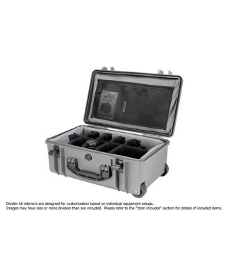 PB-2550DSLRP Wheeled Hard Case with Premium Divider Kit, Silver Platinum