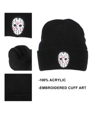 Men's Jason Mask Embroidery On Acrylic Knit Standard Cuff Beanie