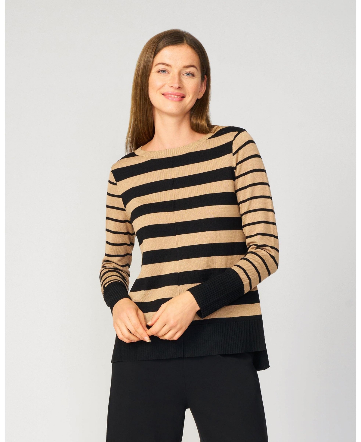 Cable & Gauge Women's Easy Stripe Tunic Sweater