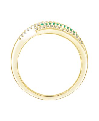 Emerald (1 ct. t.w.) and Diamond (1/2 ct. t.w.) Ring in 14k Gold (also in 14k White Gold Sapphire & 14k Gold Ruby)