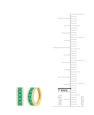 Emerald (1-1/3 ct. t.w.) and Diamond (1/4 ct. t.w.) Earrings in 14k Gold