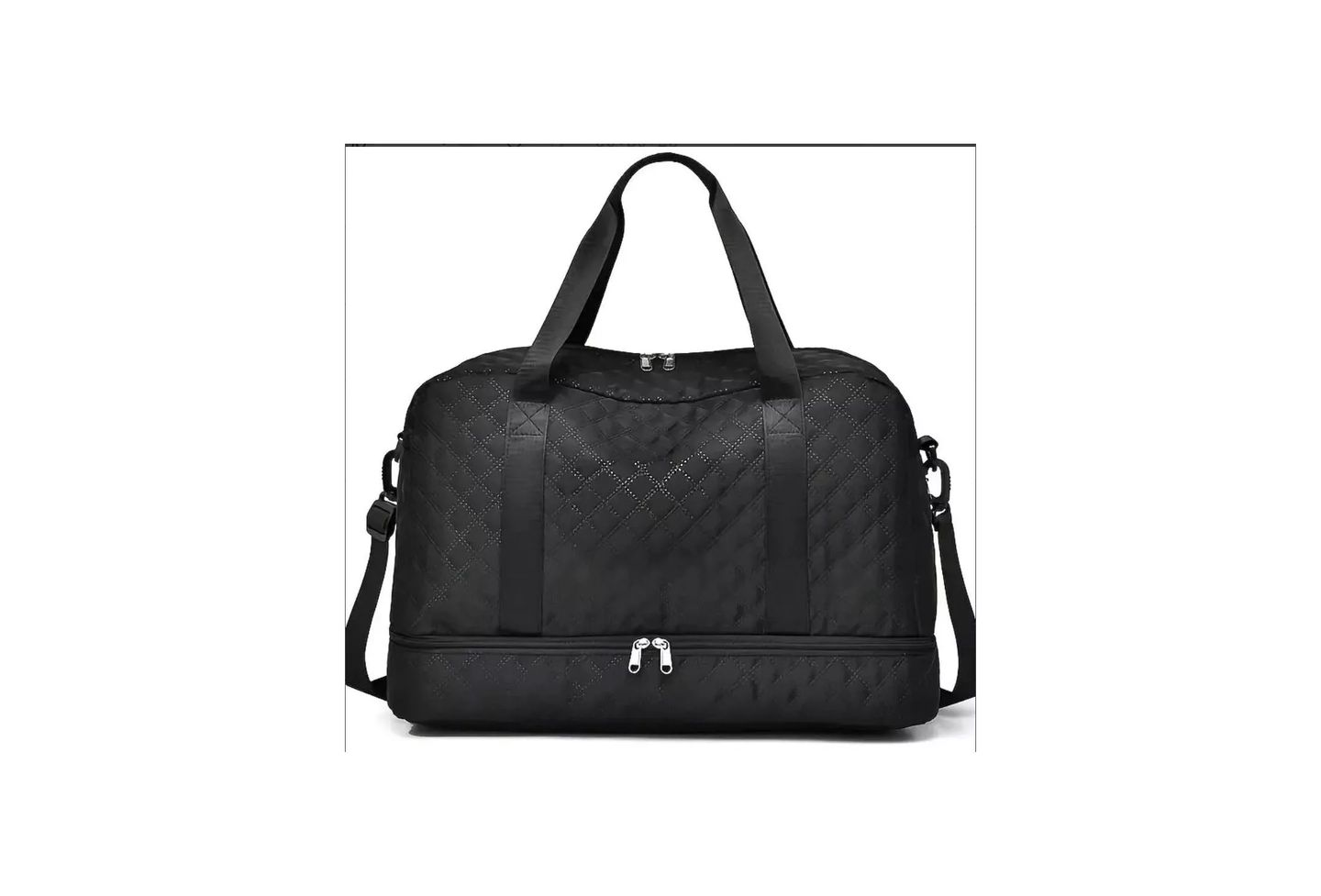 Женская сумка BATFOX Three-dimensional Diamond Patterned Small Square Tote, Crossbody bag with Dry Wet Separation & Double-sided Pockets, цвет: Чёрный — фото 1