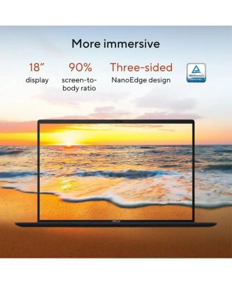 Vivobook 18 M1807HA 18" WUXGA 144Hz Laptop, AMD Ryzen 7 260 3.8GHz, 32GB RAM, 1TB SSD, Windows 11 Home, Quiet Blue