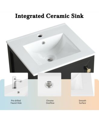 20" Bathroom Vanity with Sink, Soft Closing Door, Storage Rack and One Drawer, Bathroom Cabinet