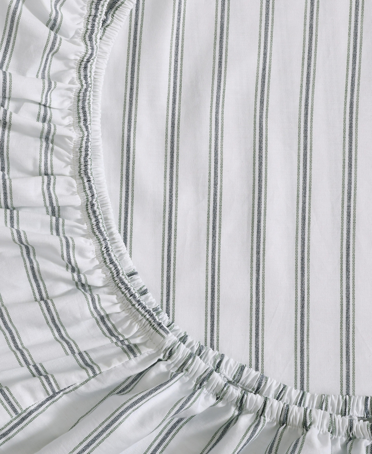 Tommy Hilfiger Cass Park Mix Check Stripe Contrast Hem 200-Thread Count Cotton -Pc. Sheet Set