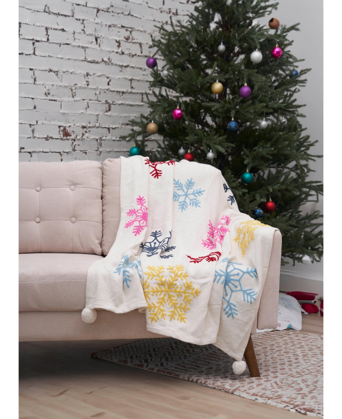 Boho Christmas Throw Blanket