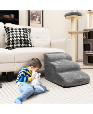 3-Tier Foam Dog Ramp Non-Slip Dog Steps Soft Pet Stairs Ladder for High Sofa