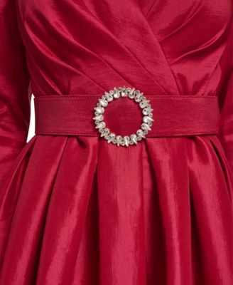 Petite Collared V-Neck Midi Dress