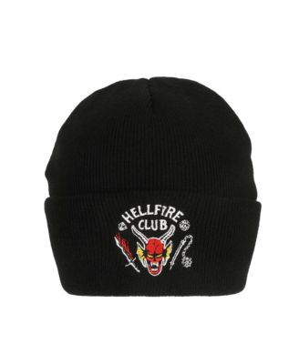 Men's Hellfire Club Embroidery On Black Acrylic Knit Cuff Beanie