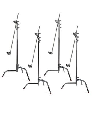 40" C+ Stand with Turtle Base and Grip Head and Arm, Chrome, 4-Pack