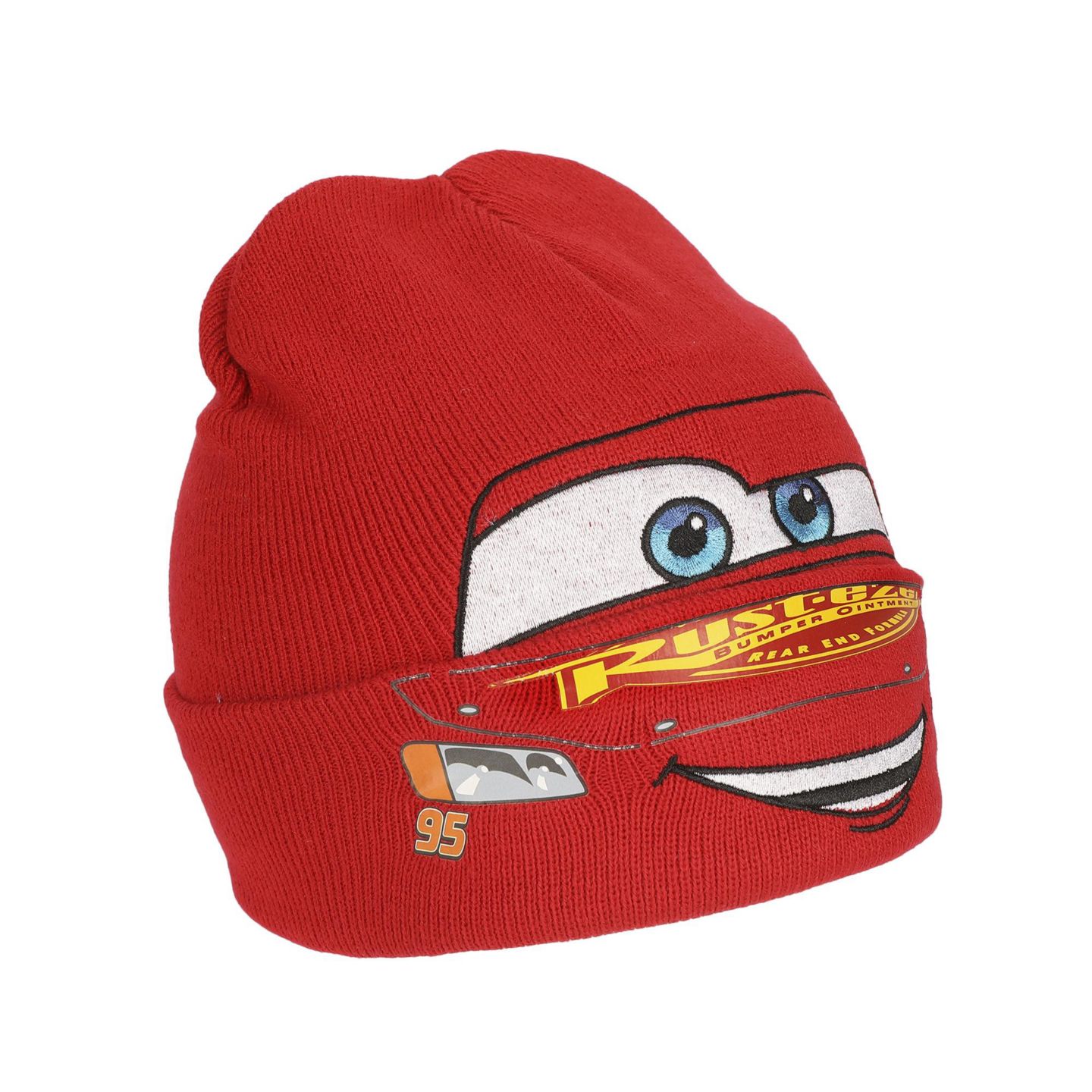 Мужская шапка Cars Lightning Mcqueen Face Cuff Beanie — фото 1