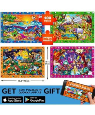4x100 Pcs Jigsaw Puzzles Search and Find for Kids 4-6