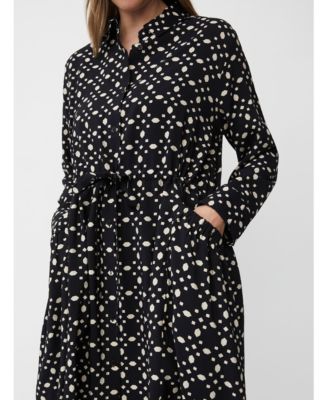 Women's MaNovany Long Sleeve Shirt Midi Dress