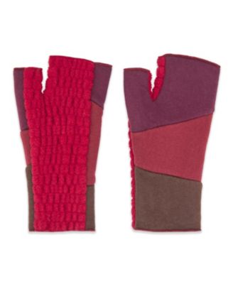 Women’s Artisan Crafted Fleece Lined Color Block Fingerless Gloves