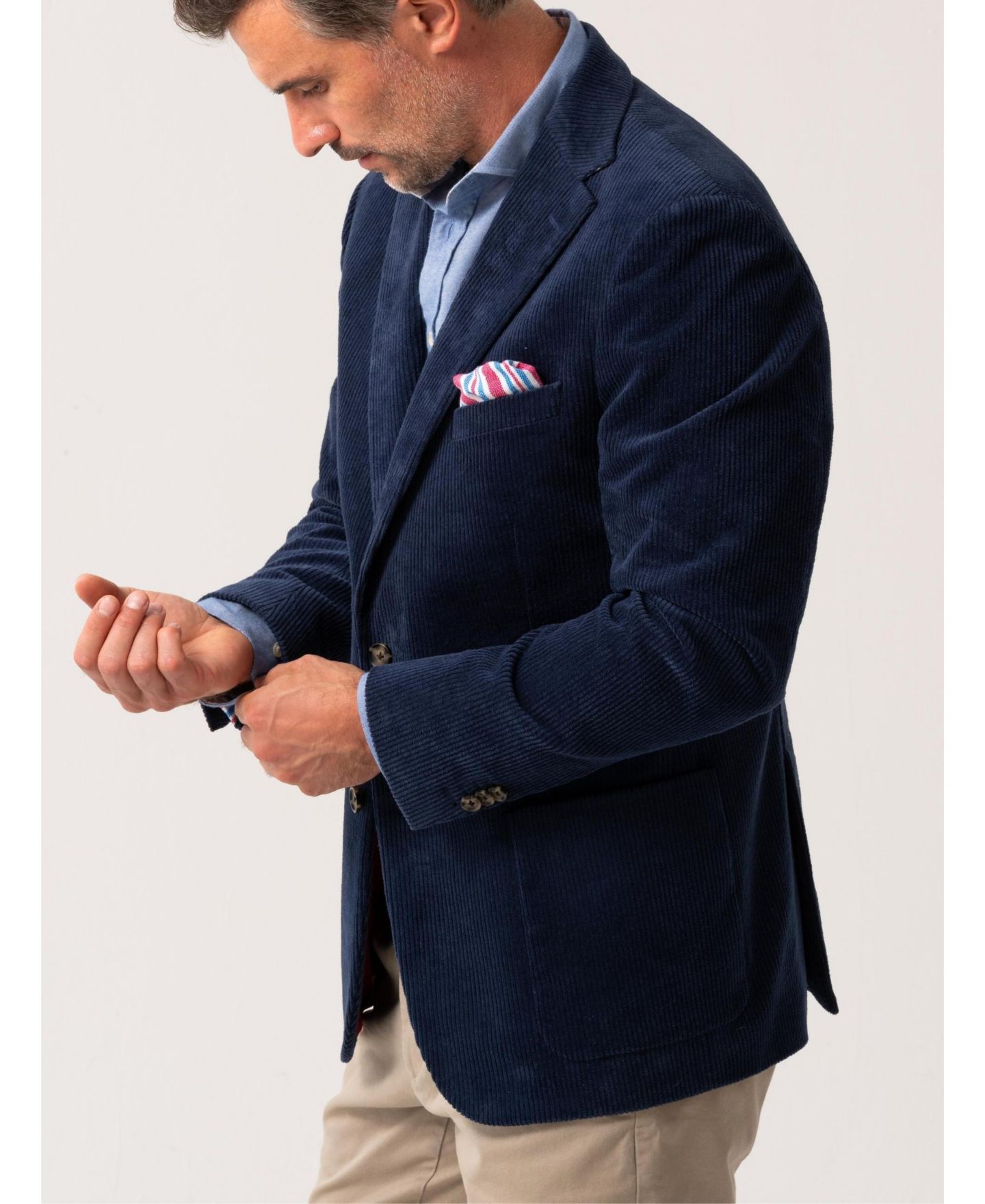 Мужской пиджак Koy Clothing Premium Blend Corduroy Blazer, цвет: Синий — фото 4